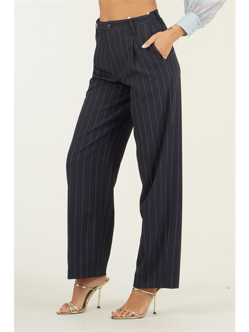 Pantalone palazzo gessato Elmas Phil | 011259BLU